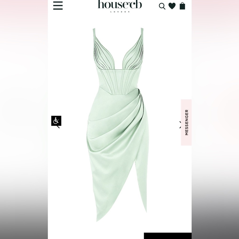 House of CB Mint Green Draped Midi Dress